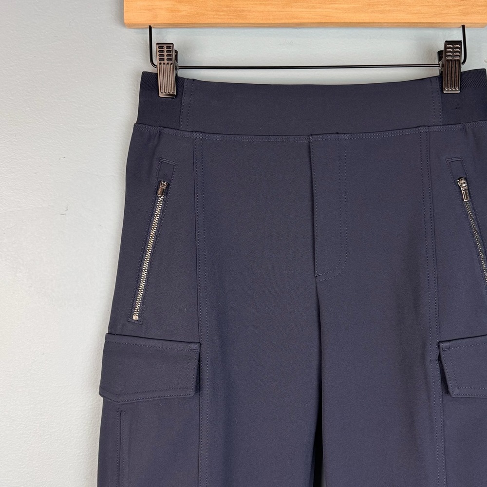 Athleta Endless High Rise Cargo Pants Womens 0P Navy Blue Tapered Leg Utility